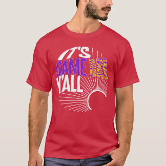 Camiseta Dia do Jogo É Dia do Jogo É Púrpura E engraçada