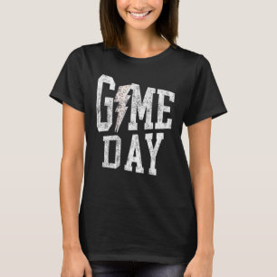 Camiseta Dia do Jogo Retro Leopard Bolt Lightning Cheetah C