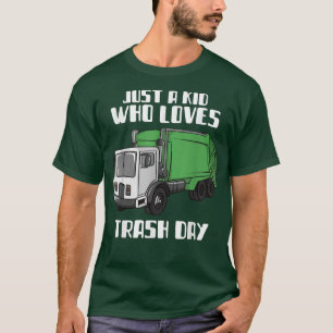 Camiseta Dia do Lixo Apenas Uma Criança Que Adora Lixo No D