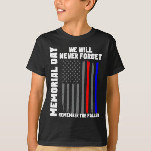 Camiseta Dia do Memorial que Nunca Esqueceremos Lembrar os