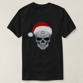 Camiseta Dia do Natal Morto - Crânio De Açúcar No Chapéu De