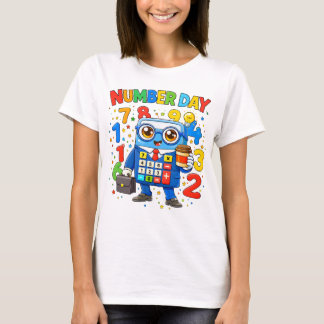 Camiseta Dia do Número Robô Números Matemáticos Fo