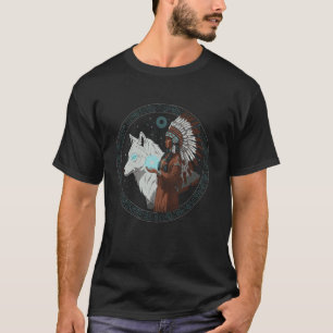 Camiseta Dia do Orgulho Indígena Americano Tribal Lobo Amer