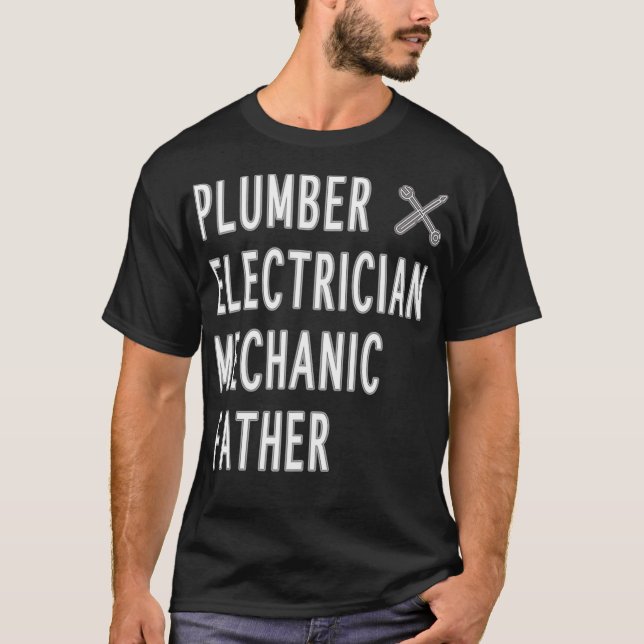 Camiseta Dia do Pai do Pais Mecânico do Canalizador (Frente)