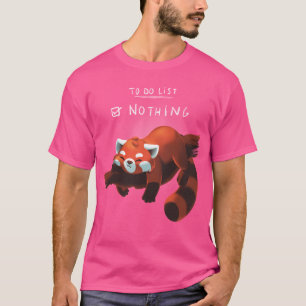 Camiseta Dia do Panda Vermelho - Não Fazer Lista Nada - Fof