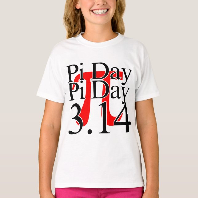 Camiseta Dia do Pi 3.14 Preto e Vermelho (Frente)
