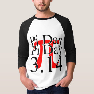 Camiseta Dia do Pi 3.14 Preto e Vermelho