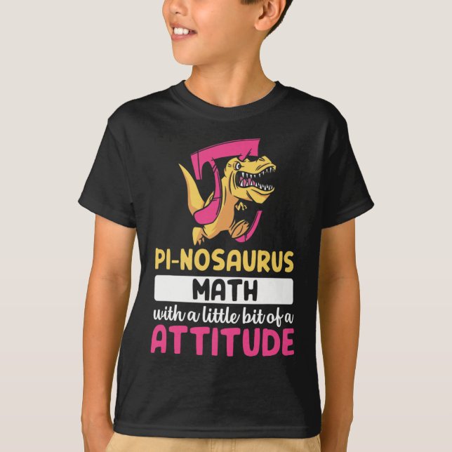 Camiseta Dia do Pi Matemática Dinossauro Dino Pi  (Frente)