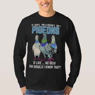 Camiseta Dia do Pombo Sem Meu Pombo Pigeon Pavimento Domést