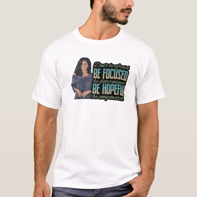 Camiseta Dia do Presidente da História Negra Michelle Obama (Frente)