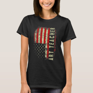 Camiseta Dia do Professor de Arte 4 de Julho Bandeira dos E