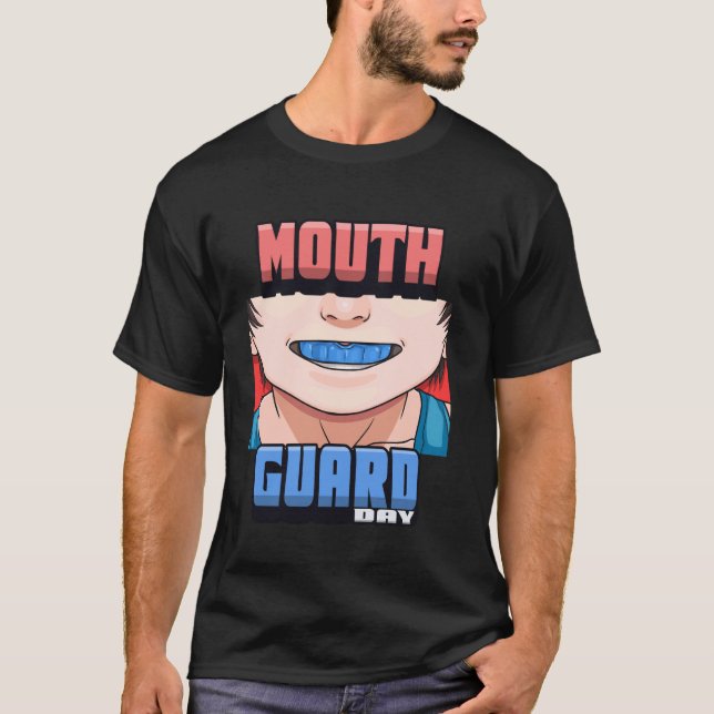 Camiseta Dia do Protetor Bucal Proteja Seus Dentes Protetor (Frente)