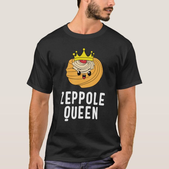 Camiseta Dia do santo Joseph Zeppole Queen Crown Cute Itali (Frente)