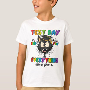 Camiseta Dia do Teste de Gato Está tudo bem. Tudo bem.