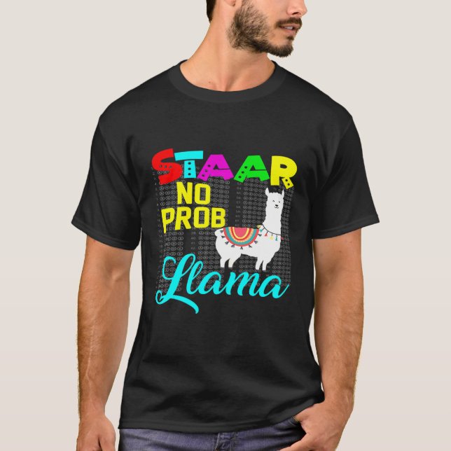 Camiseta Dia do Teste Staar Feminino Sem Problema Llama Pro (Frente)