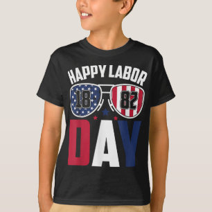Camiseta Dia do Trabalhador Salva 1882 Bandeiras Americanas