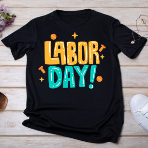 Camiseta Dia do Trabalho Amarelo e Teal