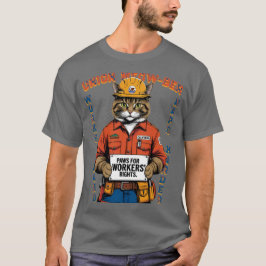 Camiseta Dia do Trabalho de Membro da União de Gato Engraça