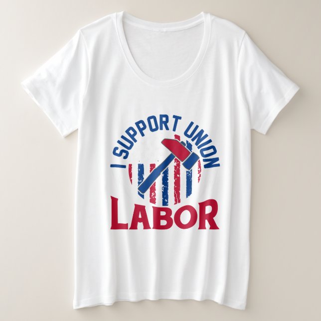 Camiseta Dia do Trabalho - Eu Apoio o Trabalho Sindical (Frente do Design)