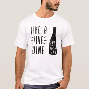 Camiseta Dia Do Vinho Desde 1972, Garrafa De Vinho Engraçad