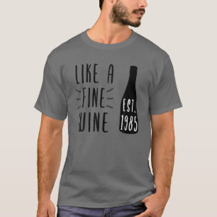 Camiseta Dia Do Vinho Desde 1985, Garrafa De Vinho Engraçad