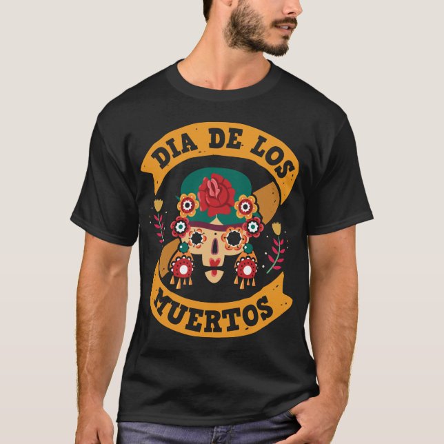 Camiseta Dia dos Adoráveis do Estilo Mexicano Morto (Frente)