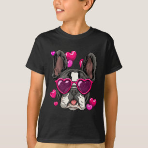 Camiseta Dia dos Bulldog Casais Cardíacos Adoráveis Cão do