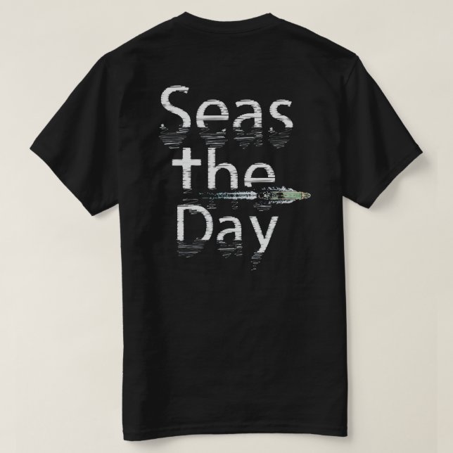 Camiseta Dia dos Mares (Design branco) (Verso do Design)