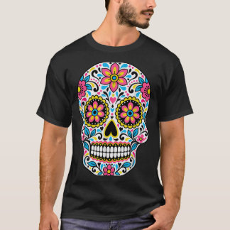 Camiseta Dia dos mortos crânio de açúcar mexicano dia dos m