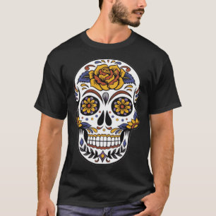 Camiseta Dia dos Mortos do Açúcar da flor De Muertos