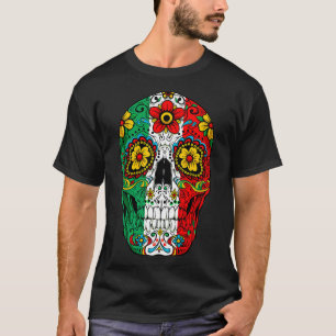 Camiseta Dia dos Mortos Do Crânio De Açúcar Cinco De Mayo M