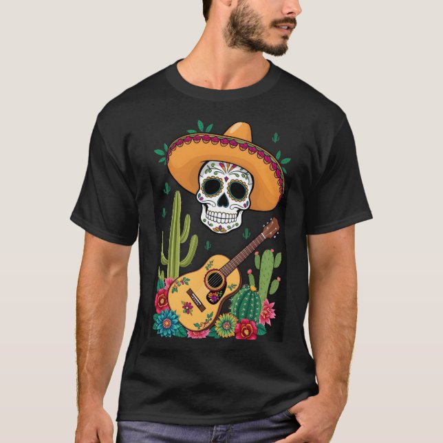 Camiseta Dia dos Mortos dos Cinco de Los Muertos De Mayo (Frente)
