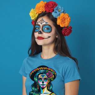 Camiseta Dia dos Muertos da Tradição Morta