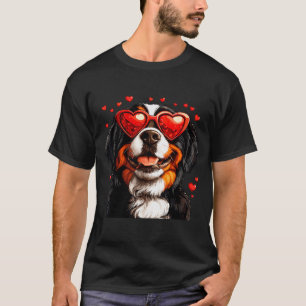 Camiseta Dia dos Namorados Amante de Cachorro Bernês Montan