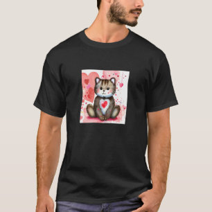 Camiseta Dia dos Namorados Amor Coração Gato Teddy Namorada