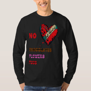 Camiseta Dia dos Namorados Anti Sem chocolates Flores Flus