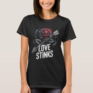 Camiseta Dia dos Namorados Anti Tattoo Arte Rosa Gráfico - 
