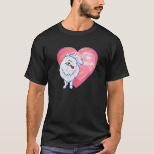 Camiseta Dia dos namorados branco de Pomeranian
