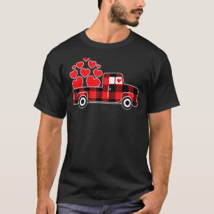 Camiseta Dia dos Namorados Caminhão Xadrez Búfalo Com Coraç