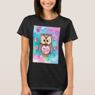 Camiseta Dia dos Namorados Coração de Amor Coruja Teddy Nam