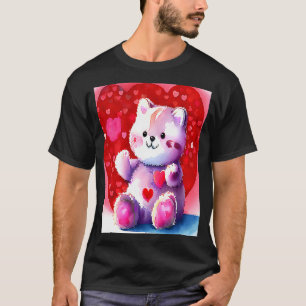 Camiseta Dia dos Namorados Coração de Amor Gato Teddy Namor