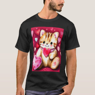 Camiseta Dia dos Namorados Coração de Amor Gato Teddy Namor