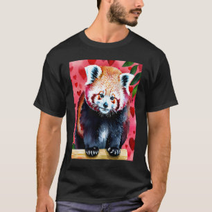 Camiseta Dia dos Namorados Coração de Amor Panda Vermelho N