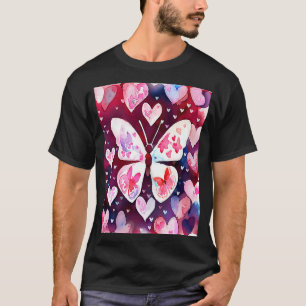Camiseta Dia dos Namorados Coração de Borboleta Namorada No