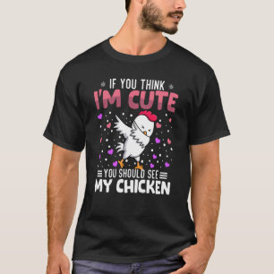 Camiseta Dia dos Namorados Coração de Frango Animal Para Mu