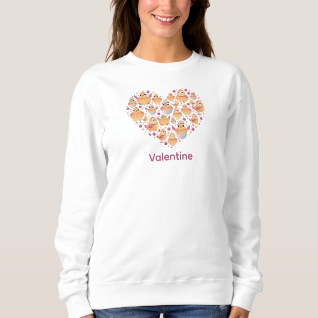 Camiseta Dia dos Namorados Coração de Franguinho Fofo (Frente)