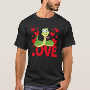 Camiseta Dia dos Namorados Corações Amor Cobra Animal Mulhe