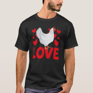 Camiseta Dia dos Namorados Corações Amor Frango Animal Mulh