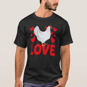 Camiseta Dia dos Namorados Corações Amor Galinha Animal Mul