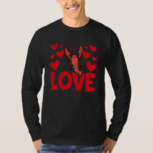 Camiseta Dia dos Namorados Corações Amor Lagostim Animal Mu